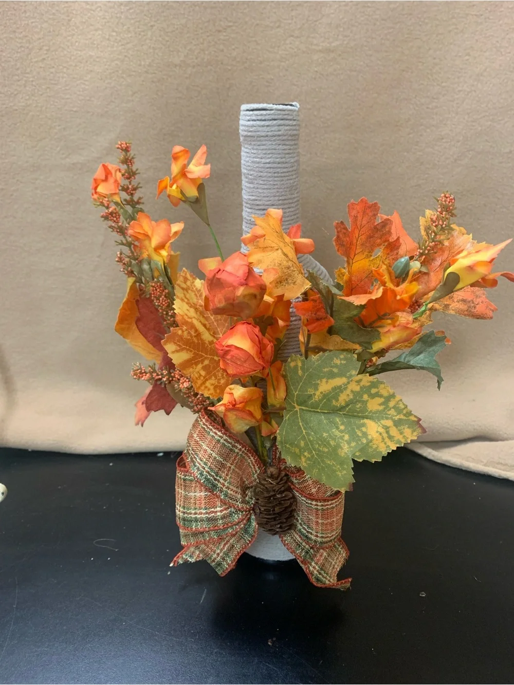 Autumn Harvest Faux Floral Arrangement in Orange. Inv 595